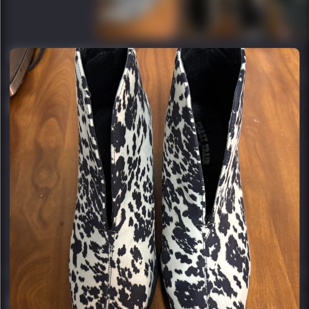 Crazy Train Cow Print Ankle Boots - Picture 2 of 4